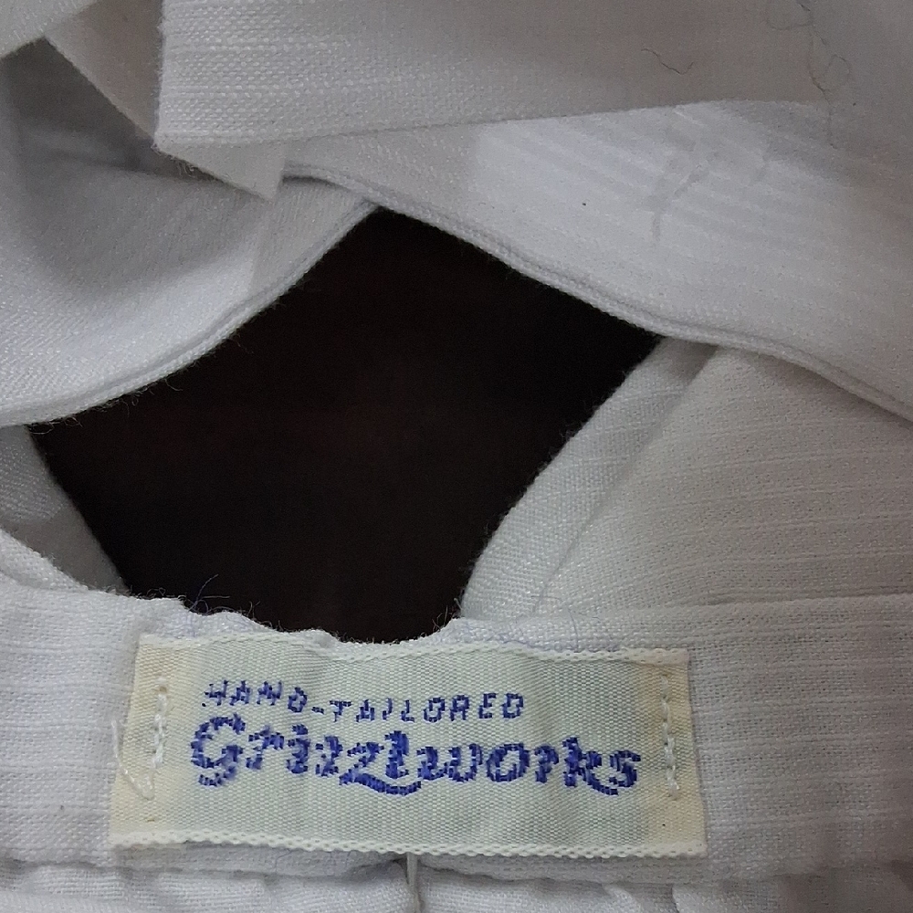 White Hand-Tailored Dress with Grizzlyworks Label
